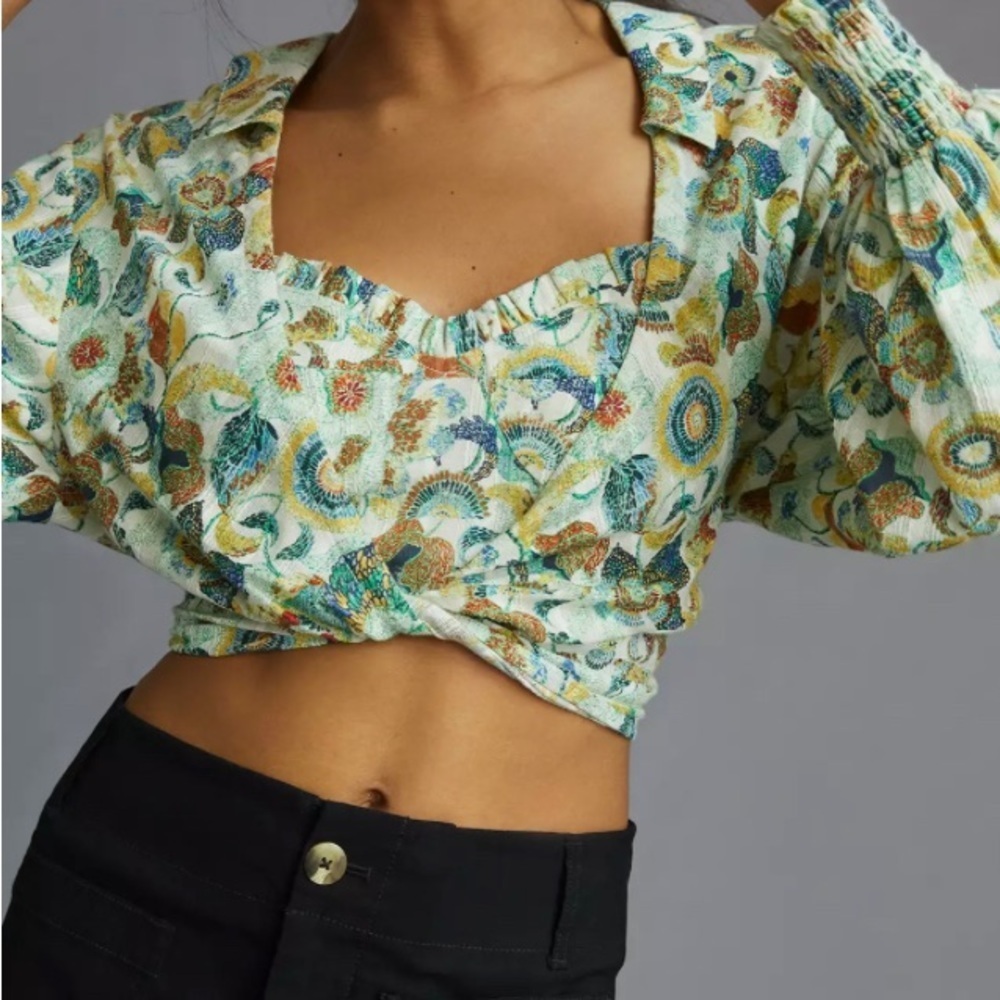 Anthropologie Twist Crop Top Set (2 pcs)